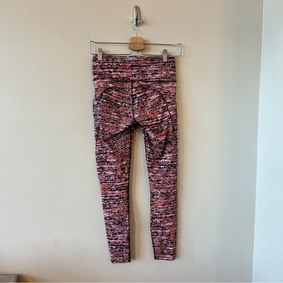 Lululemon Fast and Free Tight II 25" *nulux flash pleat orange multi - Picture 5 of 13